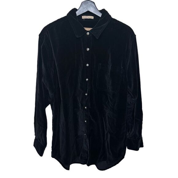 Vintage AMI Velour Button Down Shirt Large - Picture 1 of 3